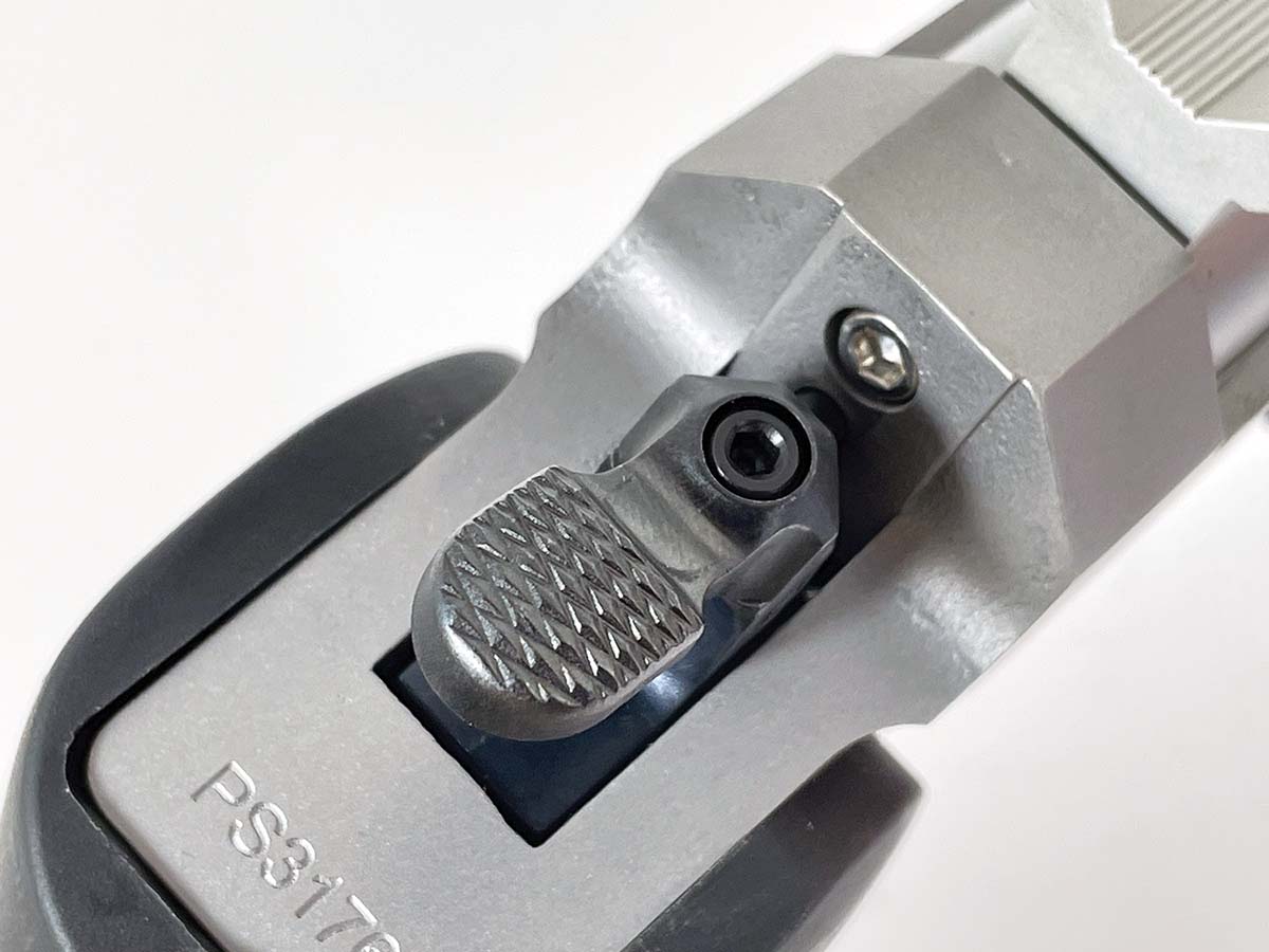 Among the changes to the T/C Encore is the  textured swing hammer, which increases purchase when a scope is mounted.